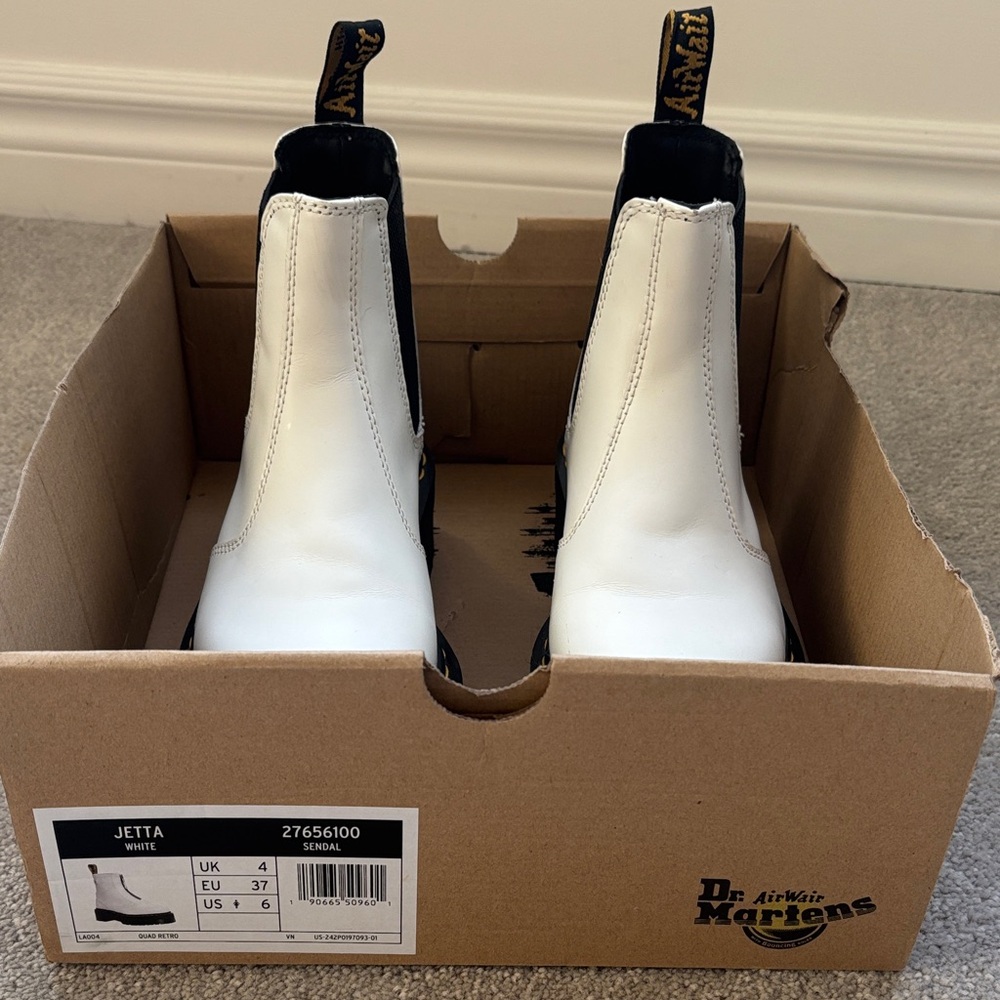 Dr. Martens White and Black Chelsea Boots